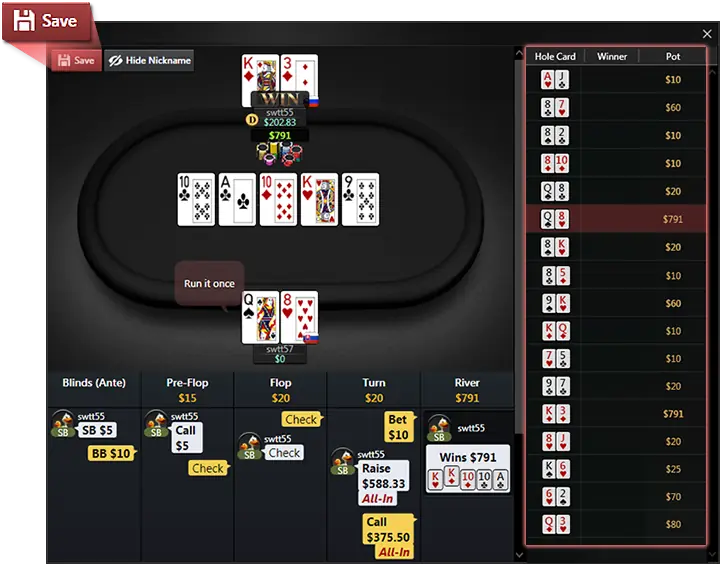 GGpoker 手牌时刻分享功能